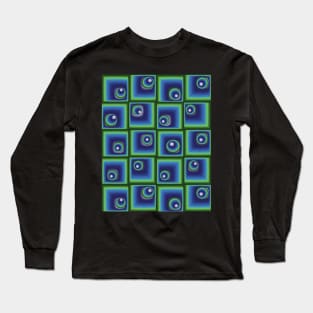 Abstract geometric shapes -blue Long Sleeve T-Shirt